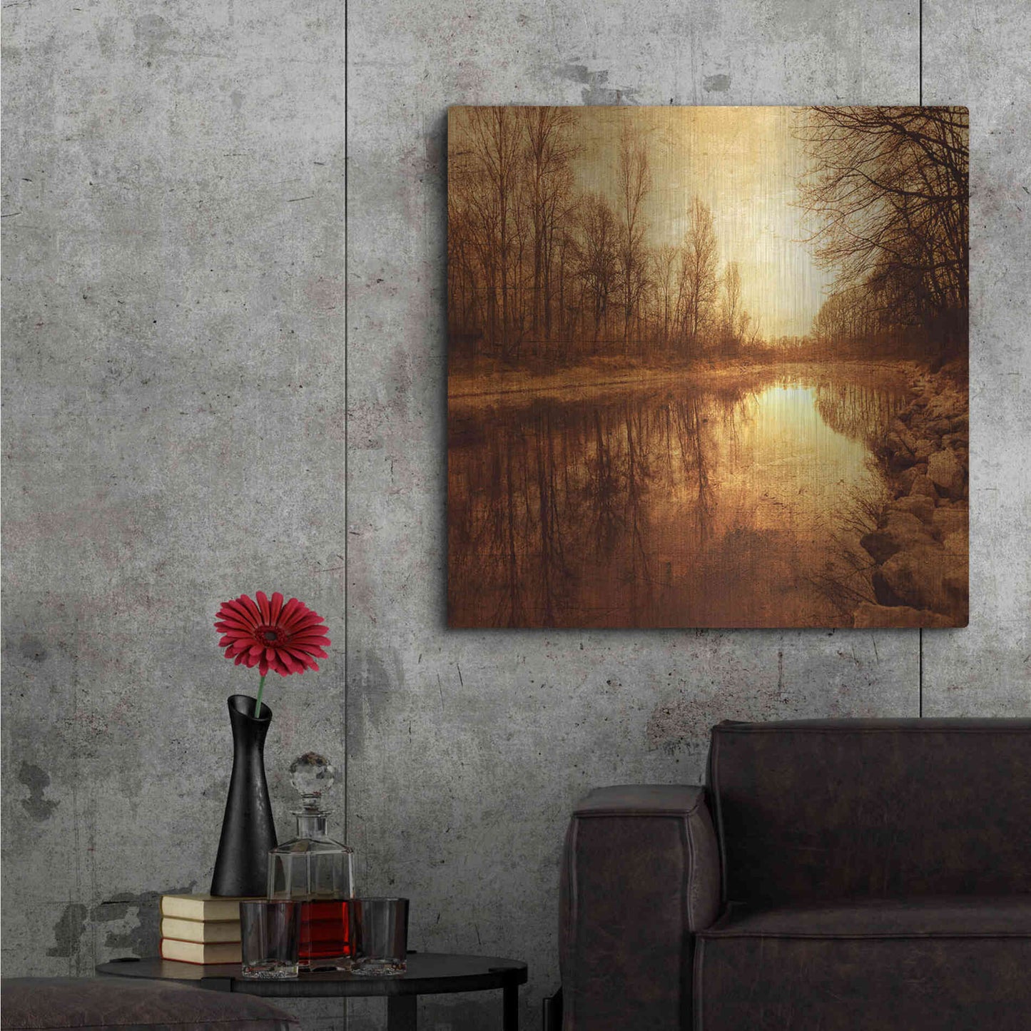 Luxe Metal Art 'Floating Down The River' by Philippe Sainte-Laudy, Metal Wall Art,36x36