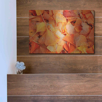 Luxe Metal Art 'Ginkgo Fall' by Philippe Sainte-Laudy, Metal Wall Art,16x12