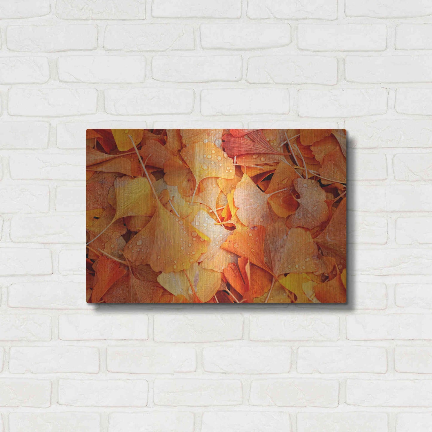 Luxe Metal Art 'Ginkgo Fall' by Philippe Sainte-Laudy, Metal Wall Art,24x16