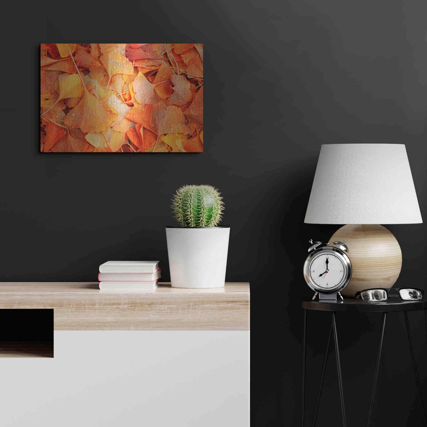 Luxe Metal Art 'Ginkgo Fall' by Philippe Sainte-Laudy, Metal Wall Art,24x16