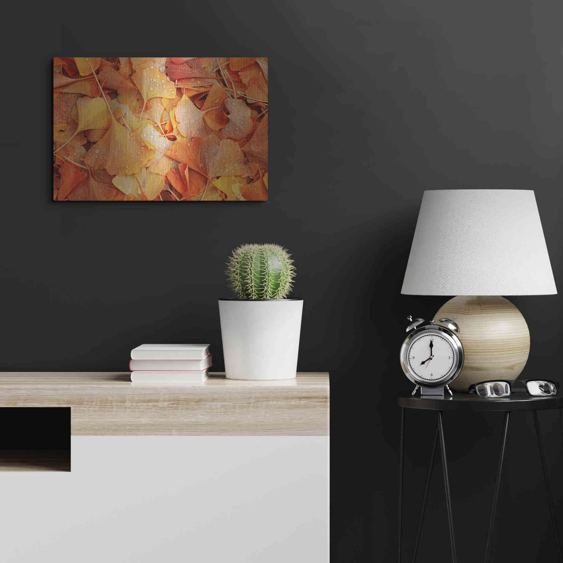 Luxe Metal Art 'Ginkgo Fall' by Philippe Sainte-Laudy, Metal Wall Art,24x16