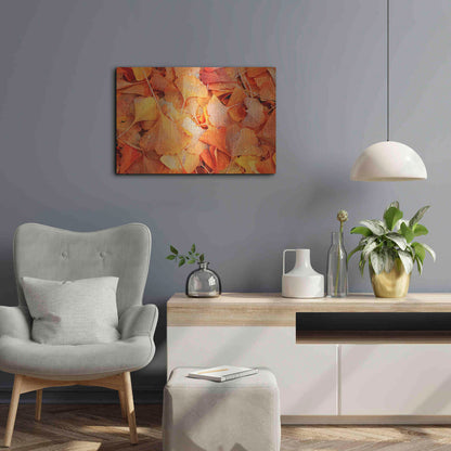 Luxe Metal Art 'Ginkgo Fall' by Philippe Sainte-Laudy, Metal Wall Art,24x16