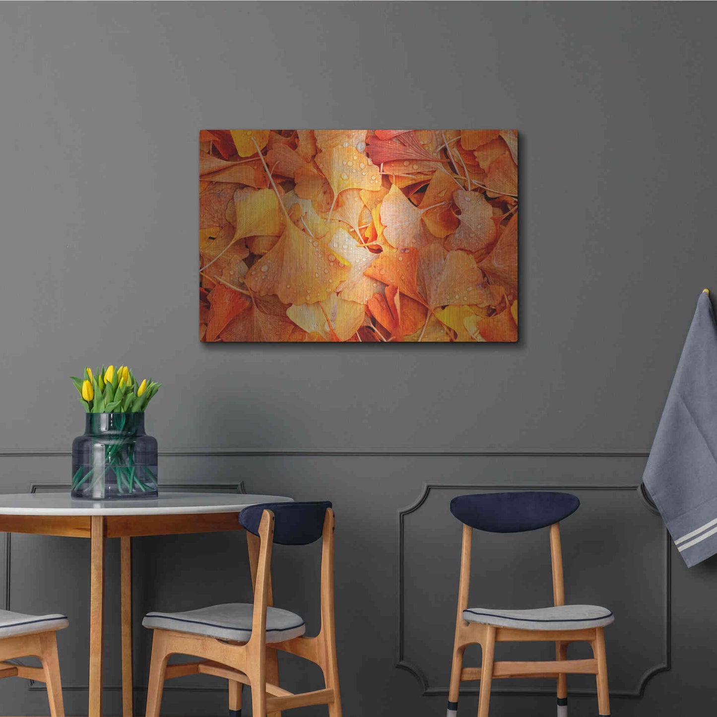 Luxe Metal Art 'Ginkgo Fall' by Philippe Sainte-Laudy, Metal Wall Art,36x24