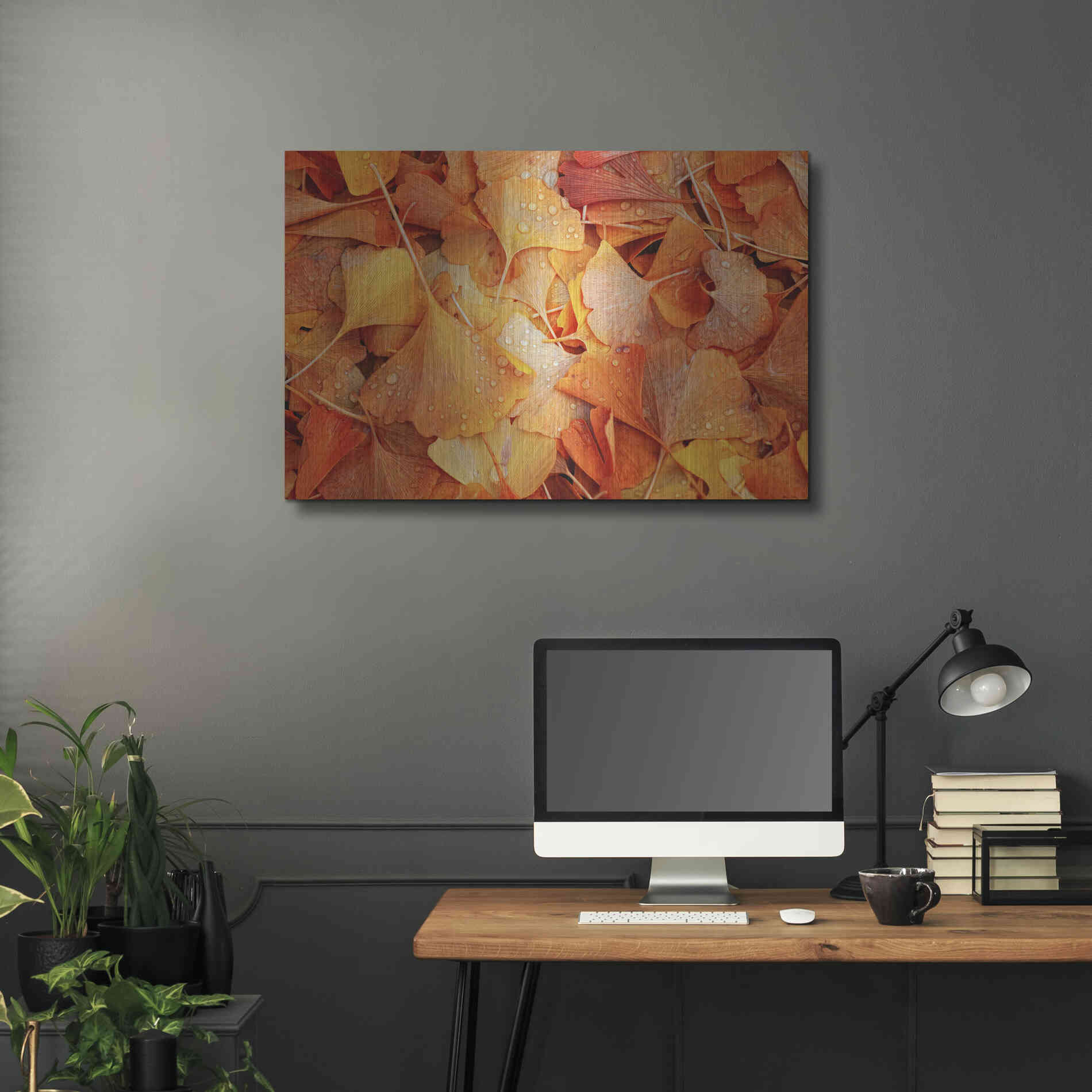 Luxe Metal Art 'Ginkgo Fall' by Philippe Sainte-Laudy, Metal Wall Art,36x24