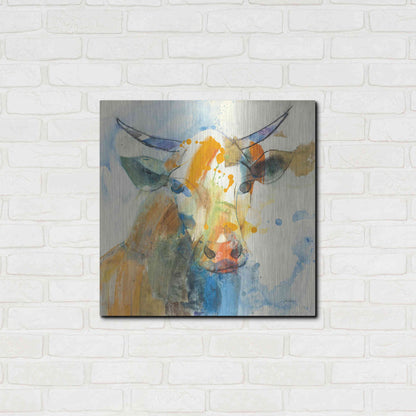 Luxe Metal Art 'Happy Cows I' by Albena Hristova, Metal Wall Art,24x24