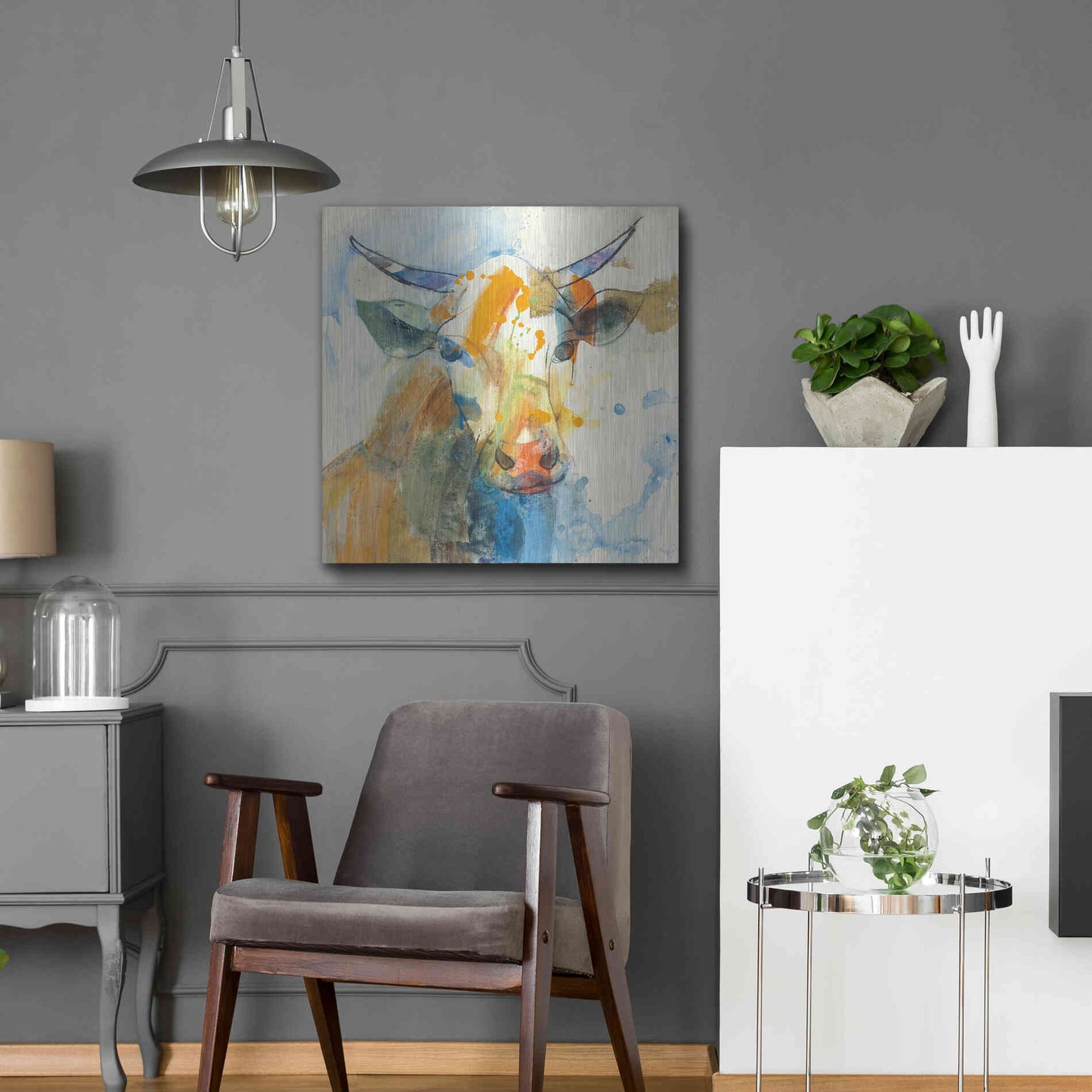 Luxe Metal Art 'Happy Cows I' by Albena Hristova, Metal Wall Art,24x24