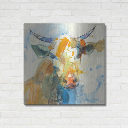 Luxe Metal Art 'Happy Cows I' by Albena Hristova, Metal Wall Art,36x36