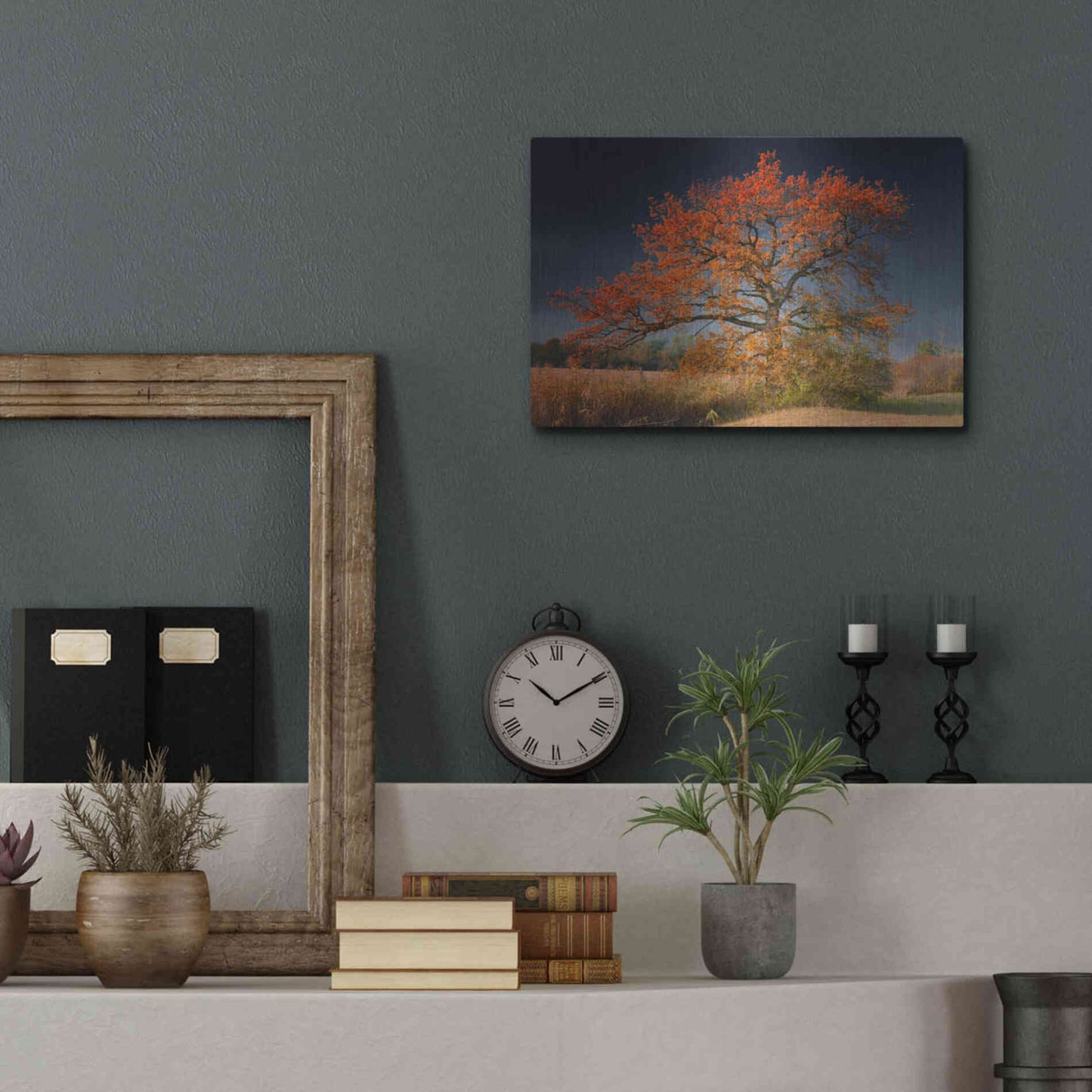 Luxe Metal Art 'Melancholy Tree' by Philippe Sainte-Laudy, Metal Wall Art,16x12