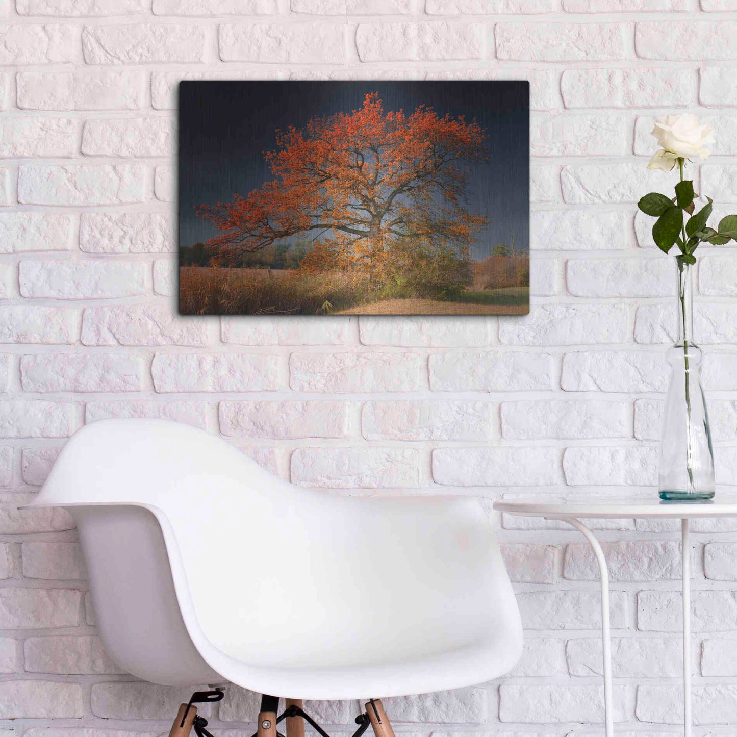 Luxe Metal Art 'Melancholy Tree' by Philippe Sainte-Laudy, Metal Wall Art,24x16