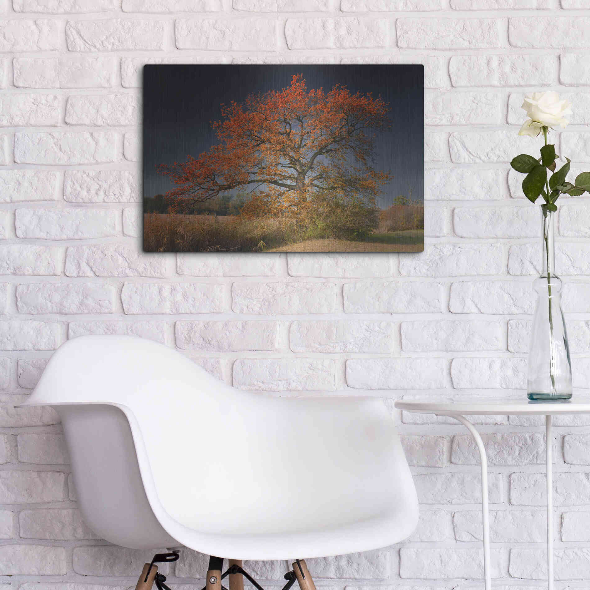 Luxe Metal Art 'Melancholy Tree' by Philippe Sainte-Laudy, Metal Wall Art,24x16