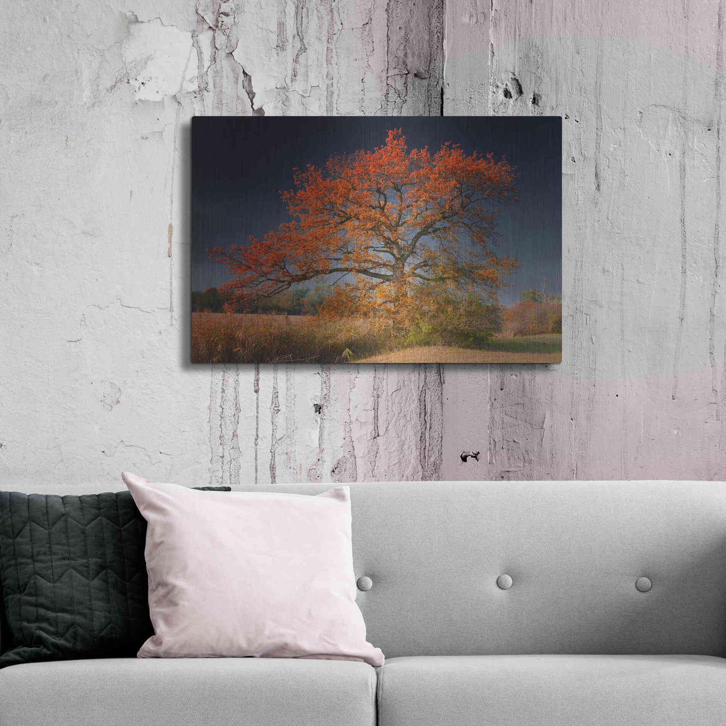 Luxe Metal Art 'Melancholy Tree' by Philippe Sainte-Laudy, Metal Wall Art,36x24