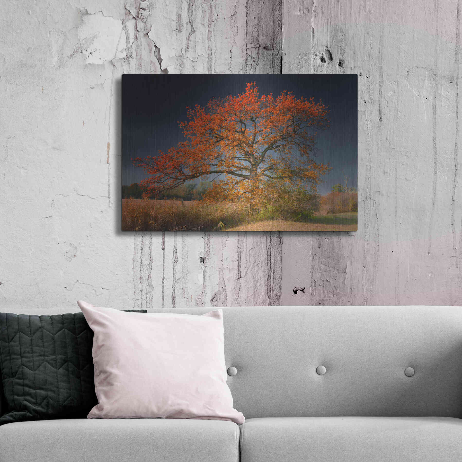 Luxe Metal Art 'Melancholy Tree' by Philippe Sainte-Laudy, Metal Wall Art,36x24