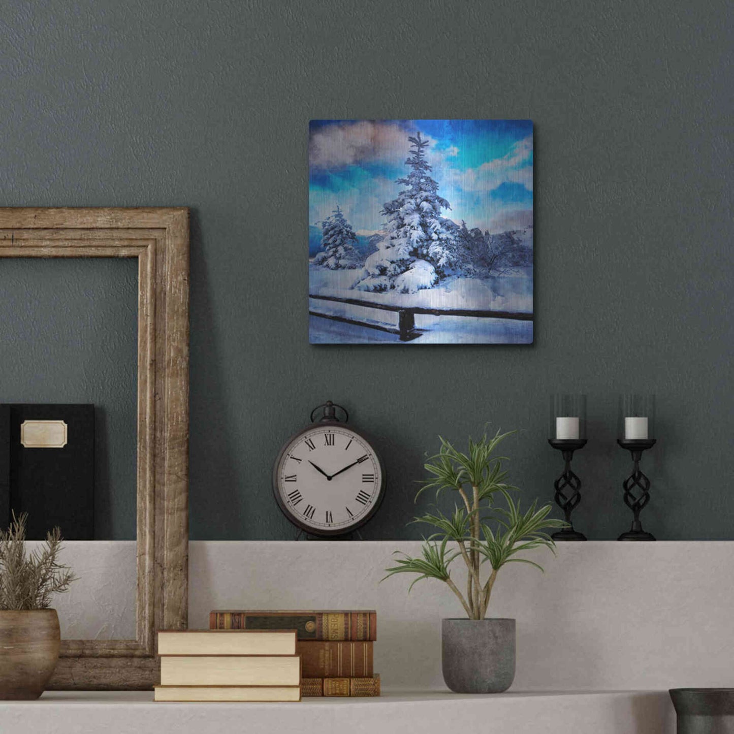 Luxe Metal Art 'My Beautiful Fir Tree' by Philippe Sainte-Laudy, Metal Wall Art,12x12