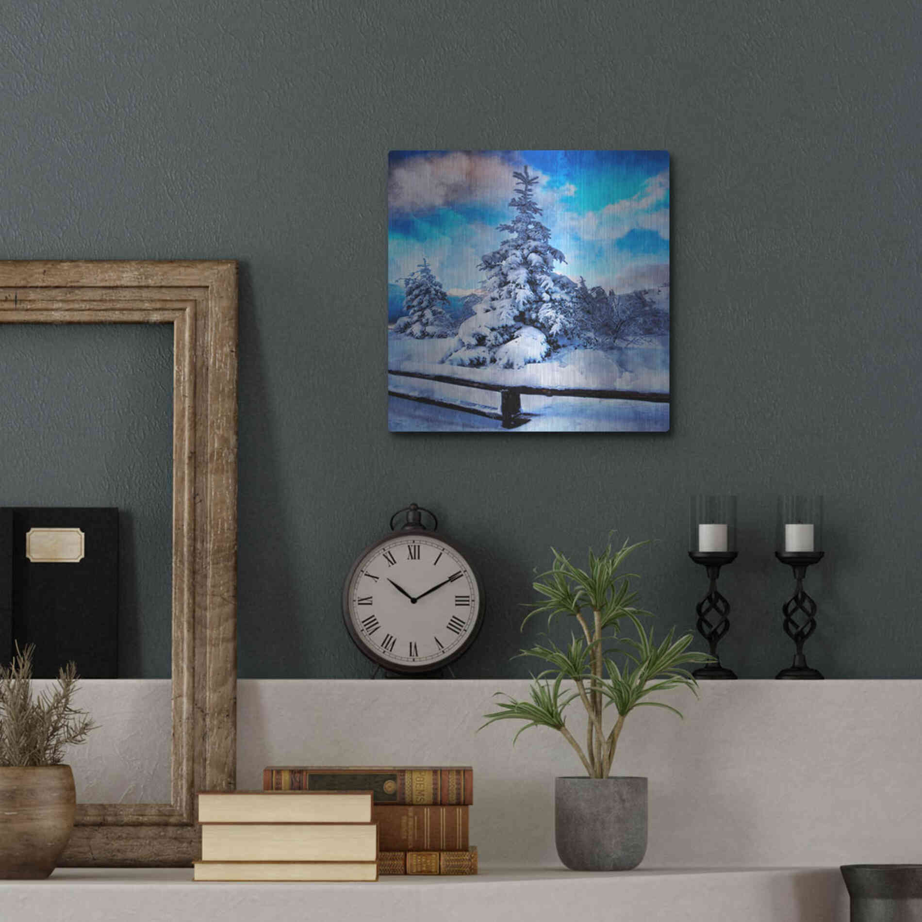 Luxe Metal Art 'My Beautiful Fir Tree' by Philippe Sainte-Laudy, Metal Wall Art,12x12