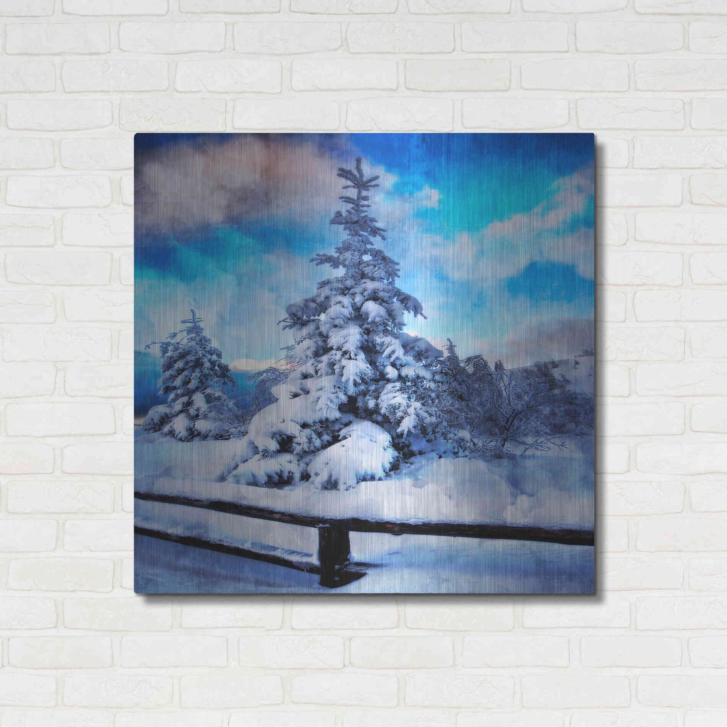 Luxe Metal Art 'My Beautiful Fir Tree' by Philippe Sainte-Laudy, Metal Wall Art,36x36