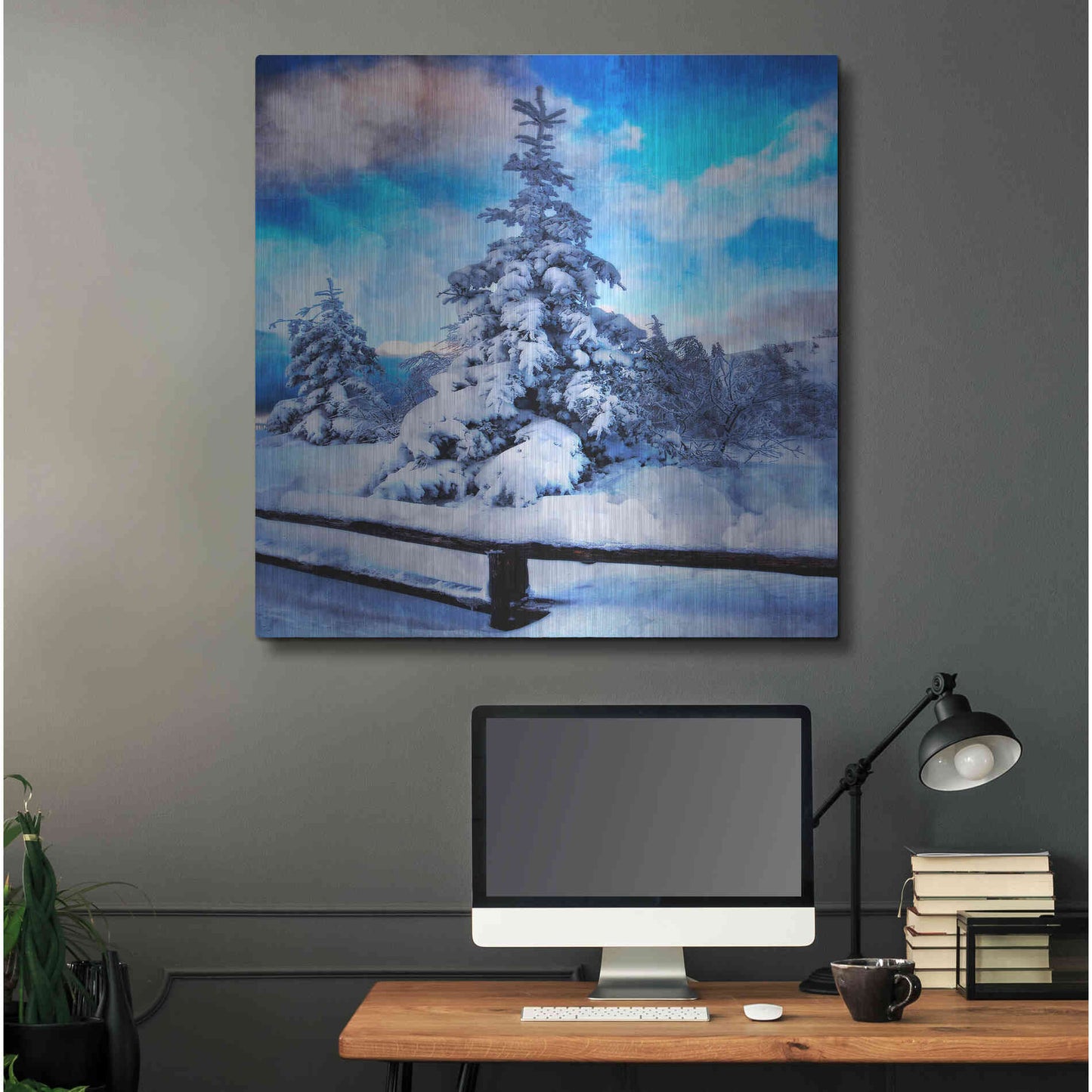 Luxe Metal Art 'My Beautiful Fir Tree' by Philippe Sainte-Laudy, Metal Wall Art,36x36
