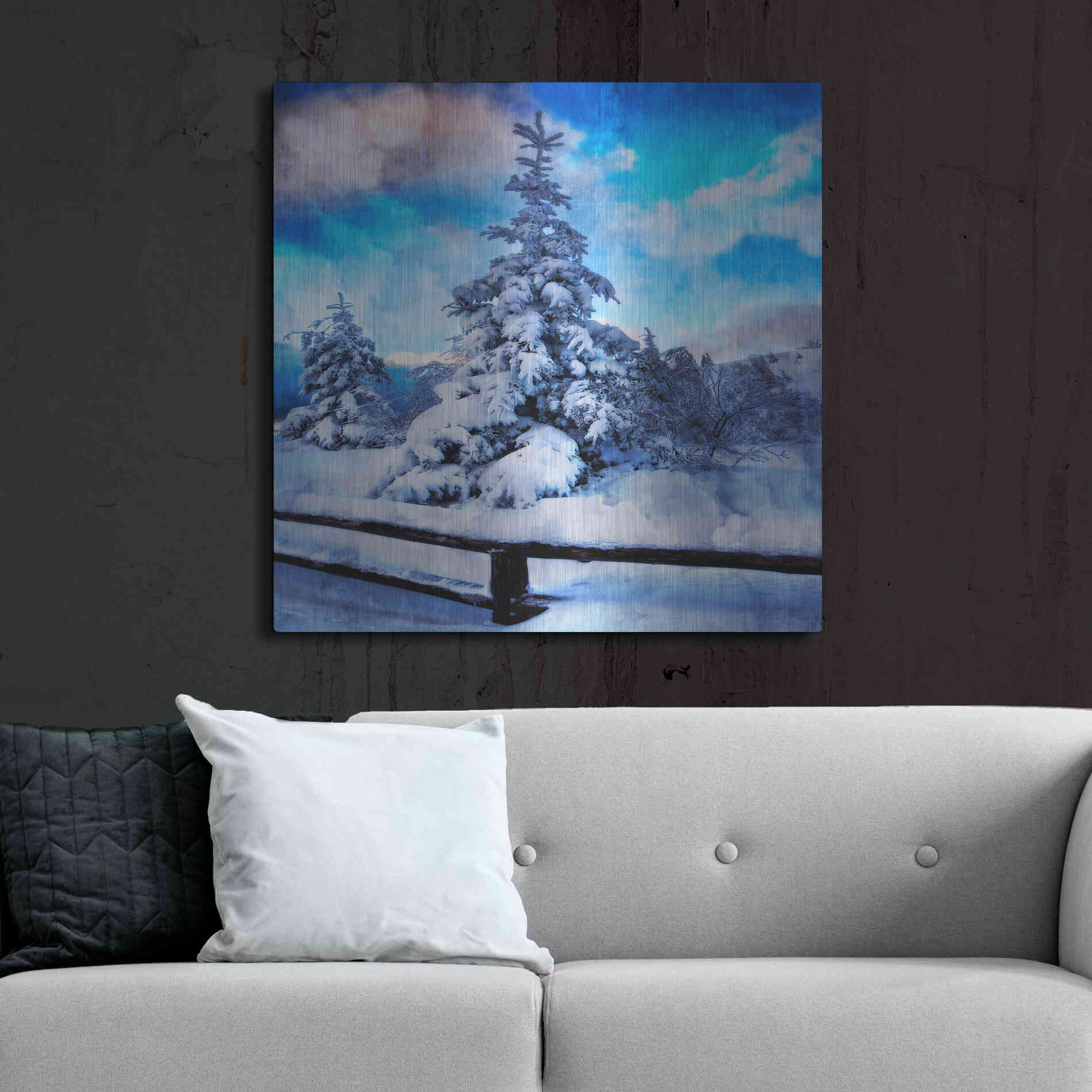 Luxe Metal Art 'My Beautiful Fir Tree' by Philippe Sainte-Laudy, Metal Wall Art,36x36