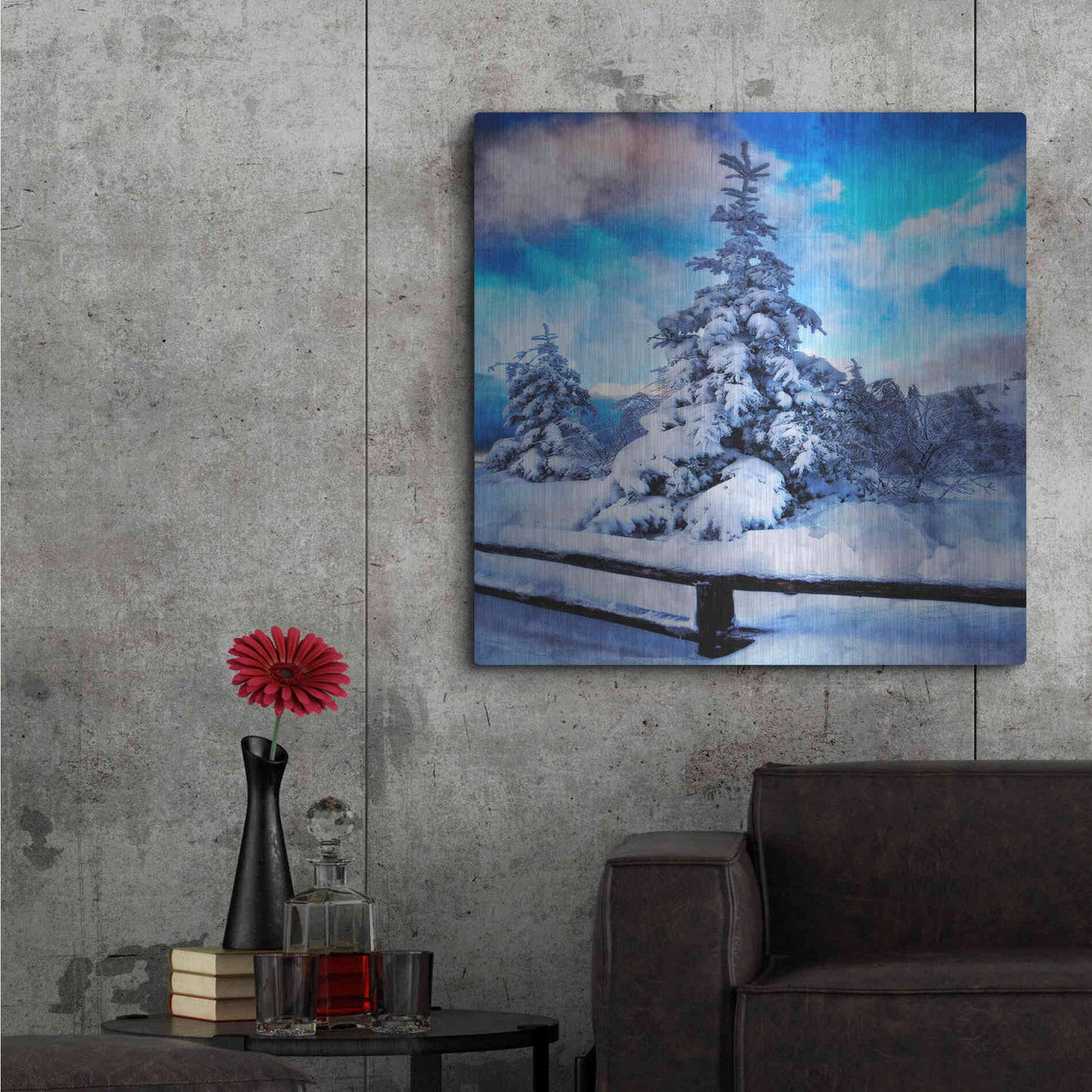 Luxe Metal Art 'My Beautiful Fir Tree' by Philippe Sainte-Laudy, Metal Wall Art,36x36