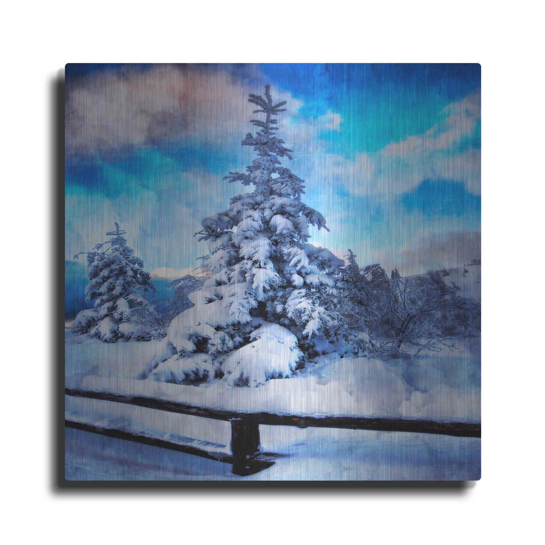 Luxe Metal Art 'My Beautiful Fir Tree' by Philippe Sainte-Laudy, Metal Wall Art