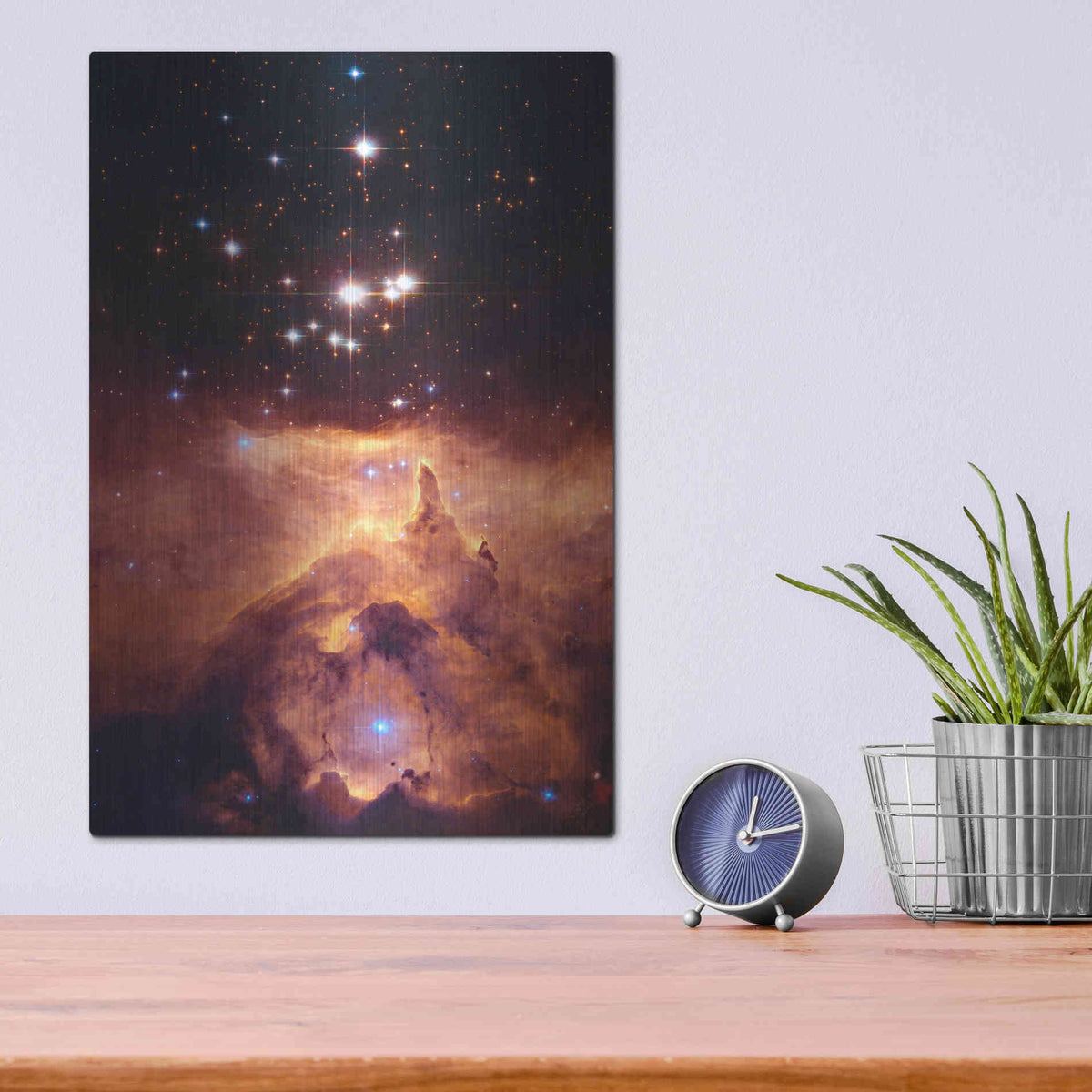 Luxe Metal Art 'Star Crossed' Hubble Space Telescope, Metal Wall Art,12x16