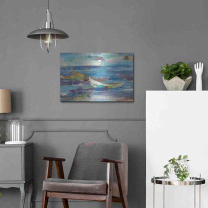 Luxe Metal Art 'Mooring for the Day' by Albena Hristova, Metal Wall Art,24x16