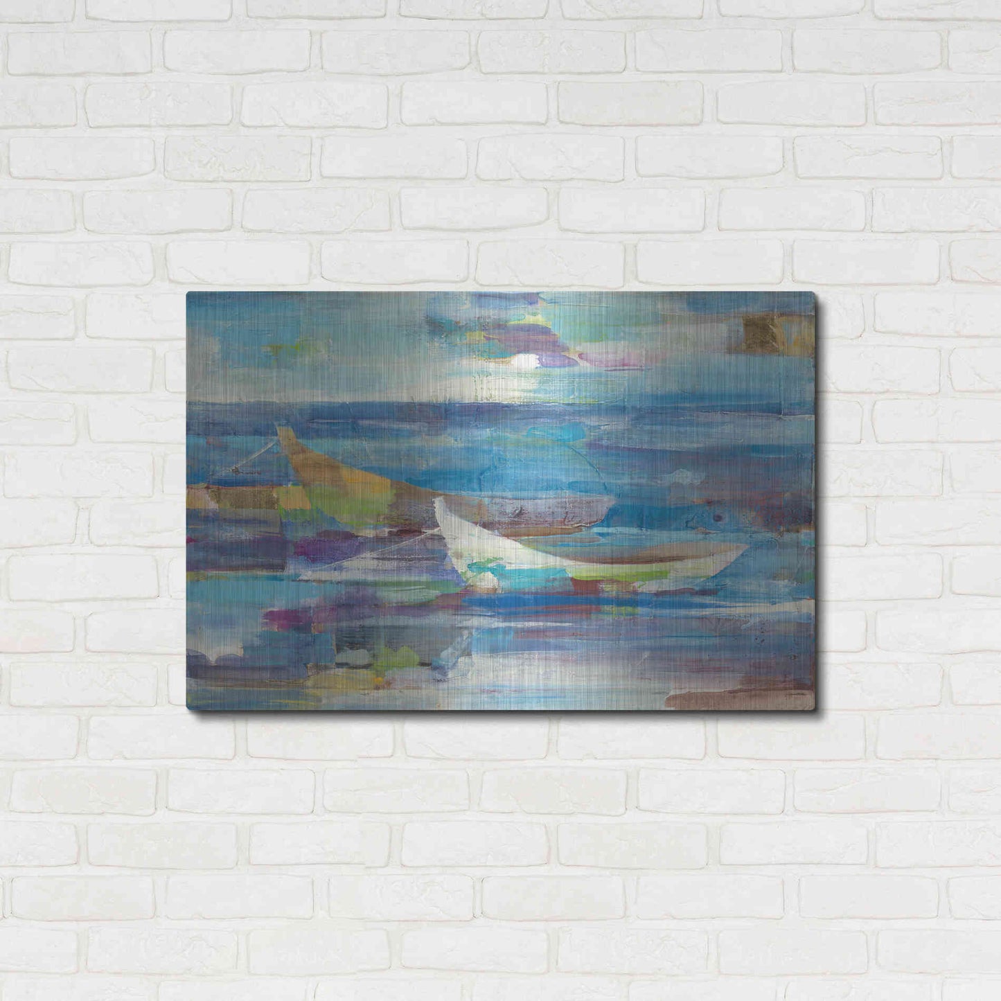 Luxe Metal Art 'Mooring for the Day' by Albena Hristova, Metal Wall Art,36x24