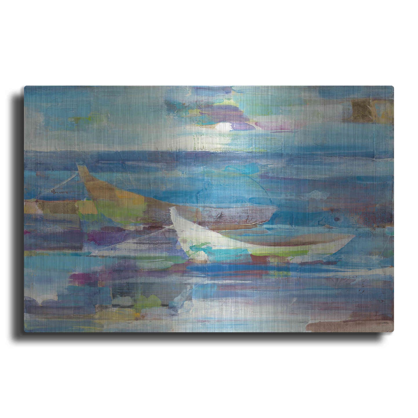 Luxe Metal Art 'Mooring for the Day' by Albena Hristova, Metal Wall Art