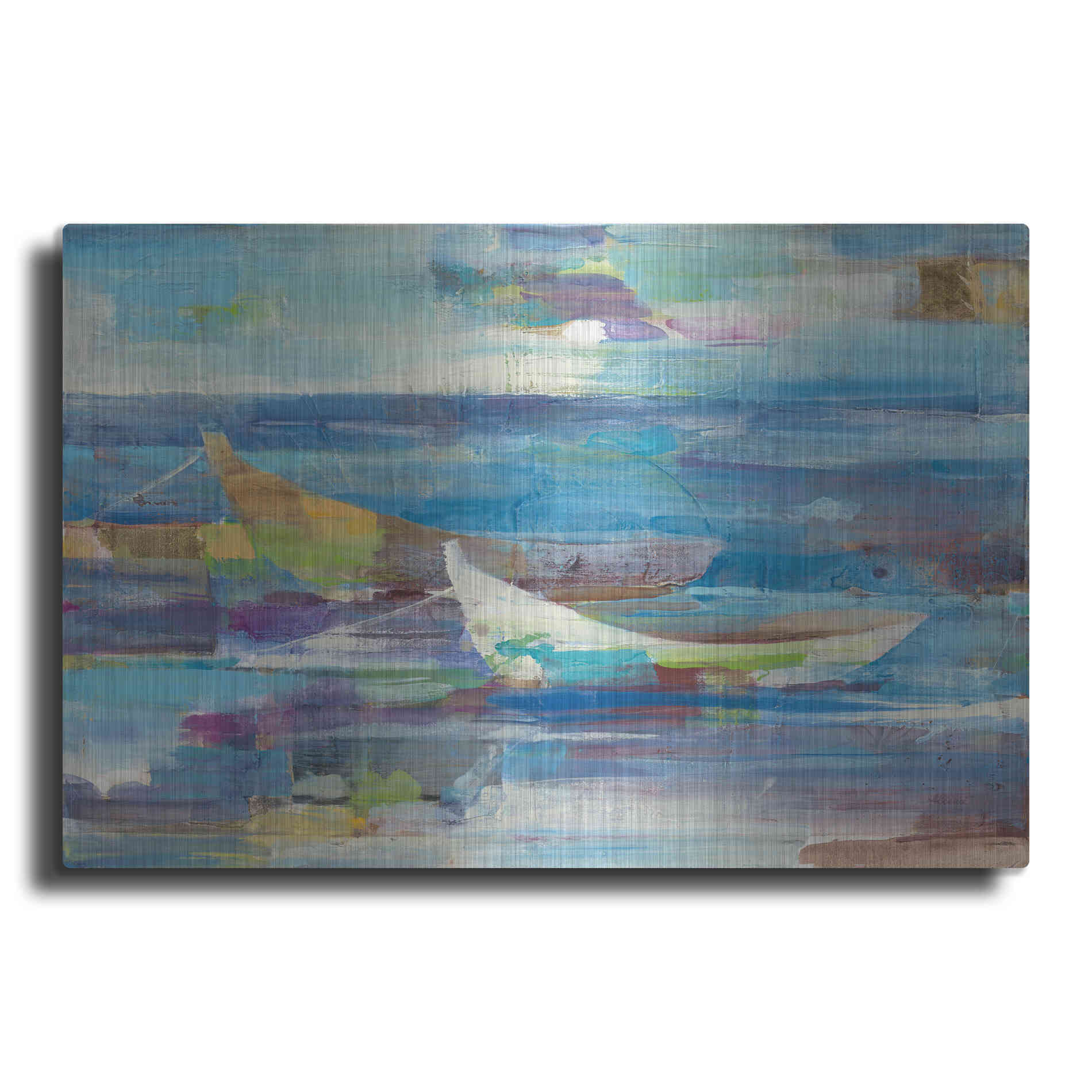 Luxe Metal Art 'Mooring for the Day' by Albena Hristova, Metal Wall Art