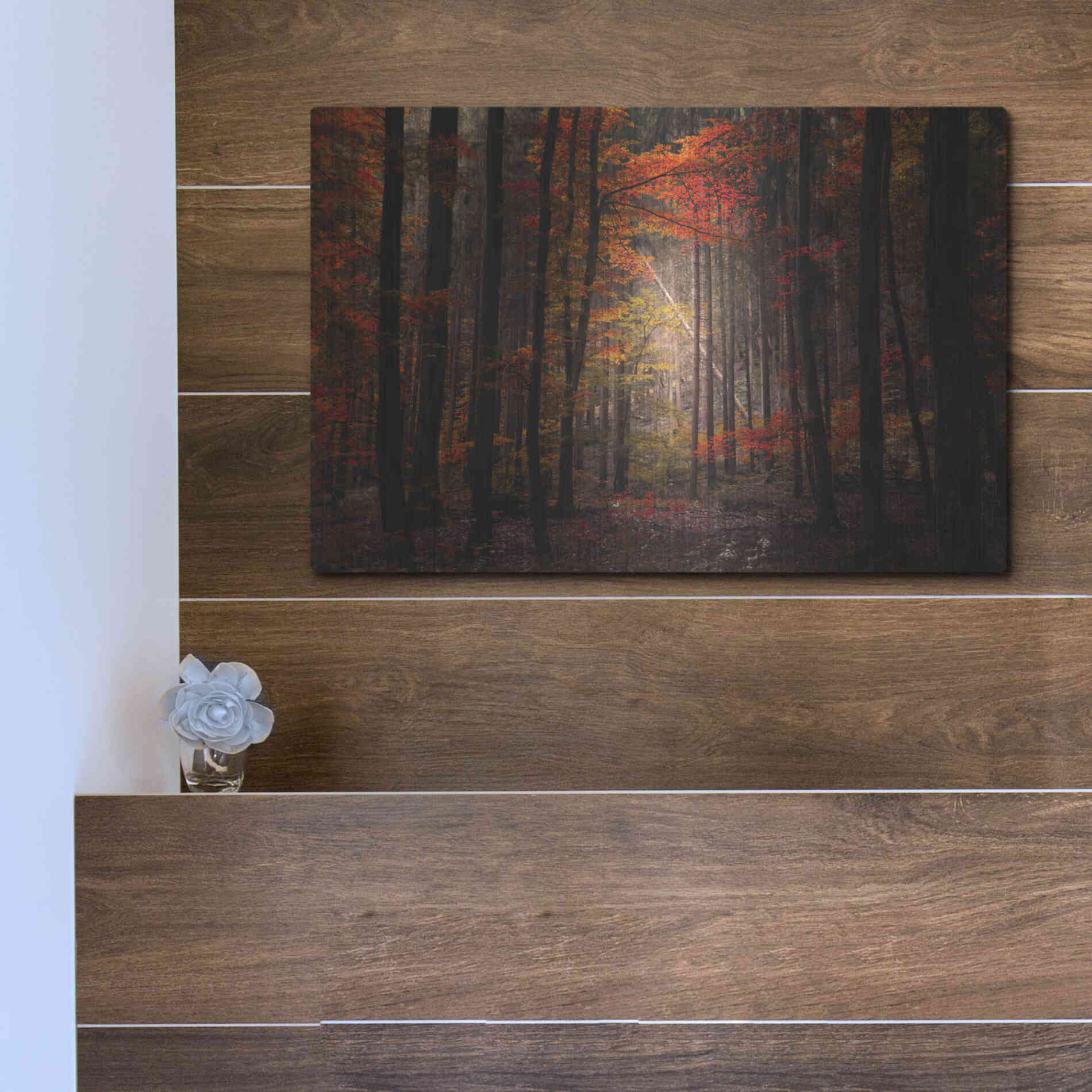 Luxe Metal Art 'Orton Wood' by Philippe Sainte-Laudy, Metal Wall Art,16x12