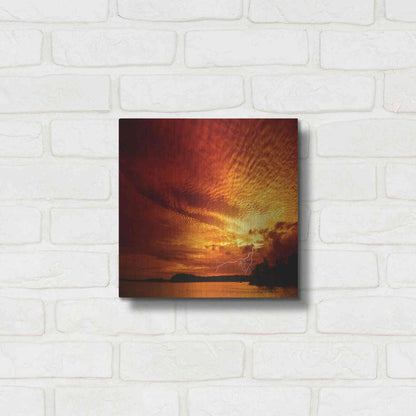 Luxe Metal Art 'Red Storm' by Philippe Sainte-Laudy, Metal Wall Art,12x12