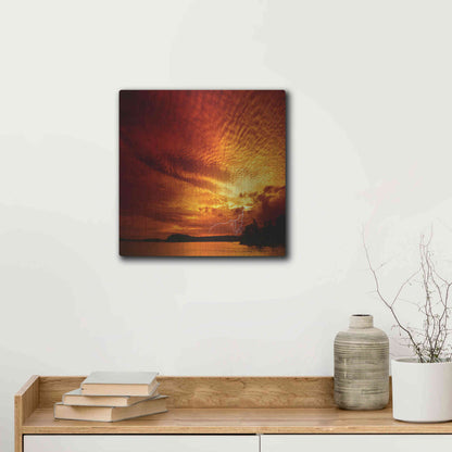 Luxe Metal Art 'Red Storm' by Philippe Sainte-Laudy, Metal Wall Art,12x12