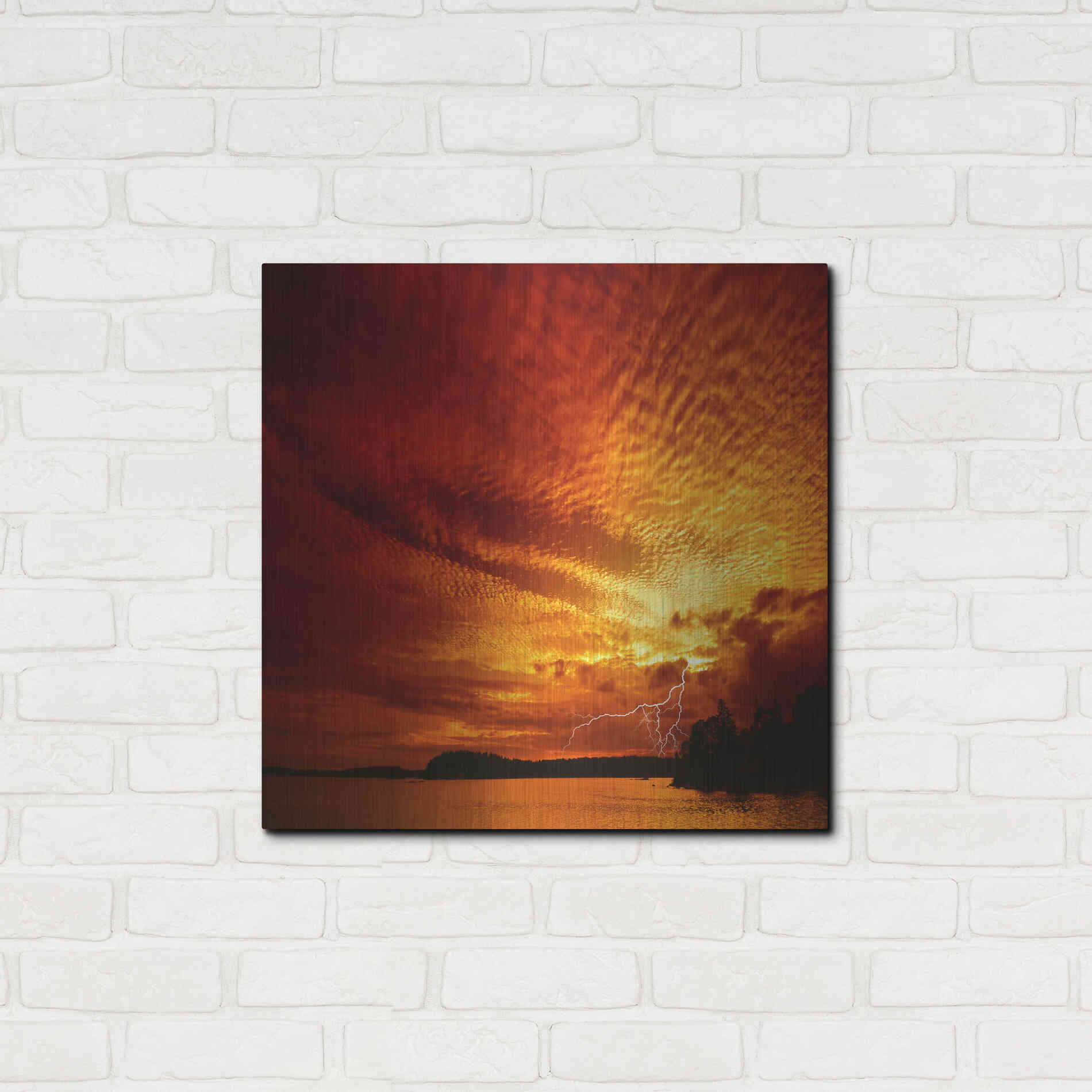 Luxe Metal Art 'Red Storm' by Philippe Sainte-Laudy, Metal Wall Art,24x24