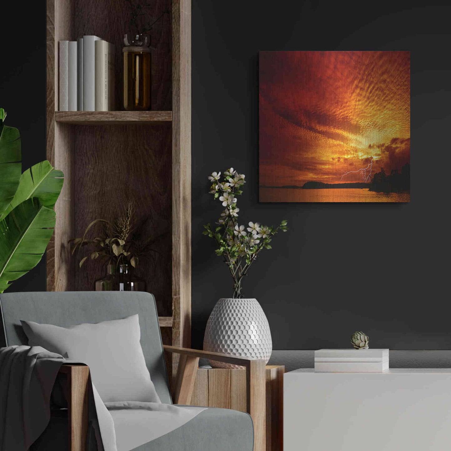 Luxe Metal Art 'Red Storm' by Philippe Sainte-Laudy, Metal Wall Art,24x24