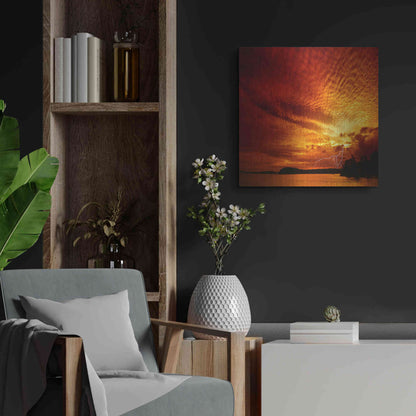 Luxe Metal Art 'Red Storm' by Philippe Sainte-Laudy, Metal Wall Art,24x24