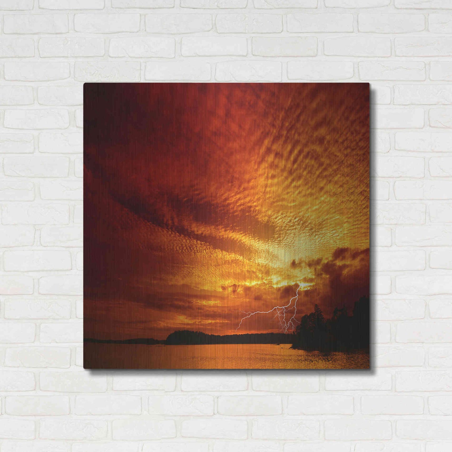 Luxe Metal Art 'Red Storm' by Philippe Sainte-Laudy, Metal Wall Art,36x36