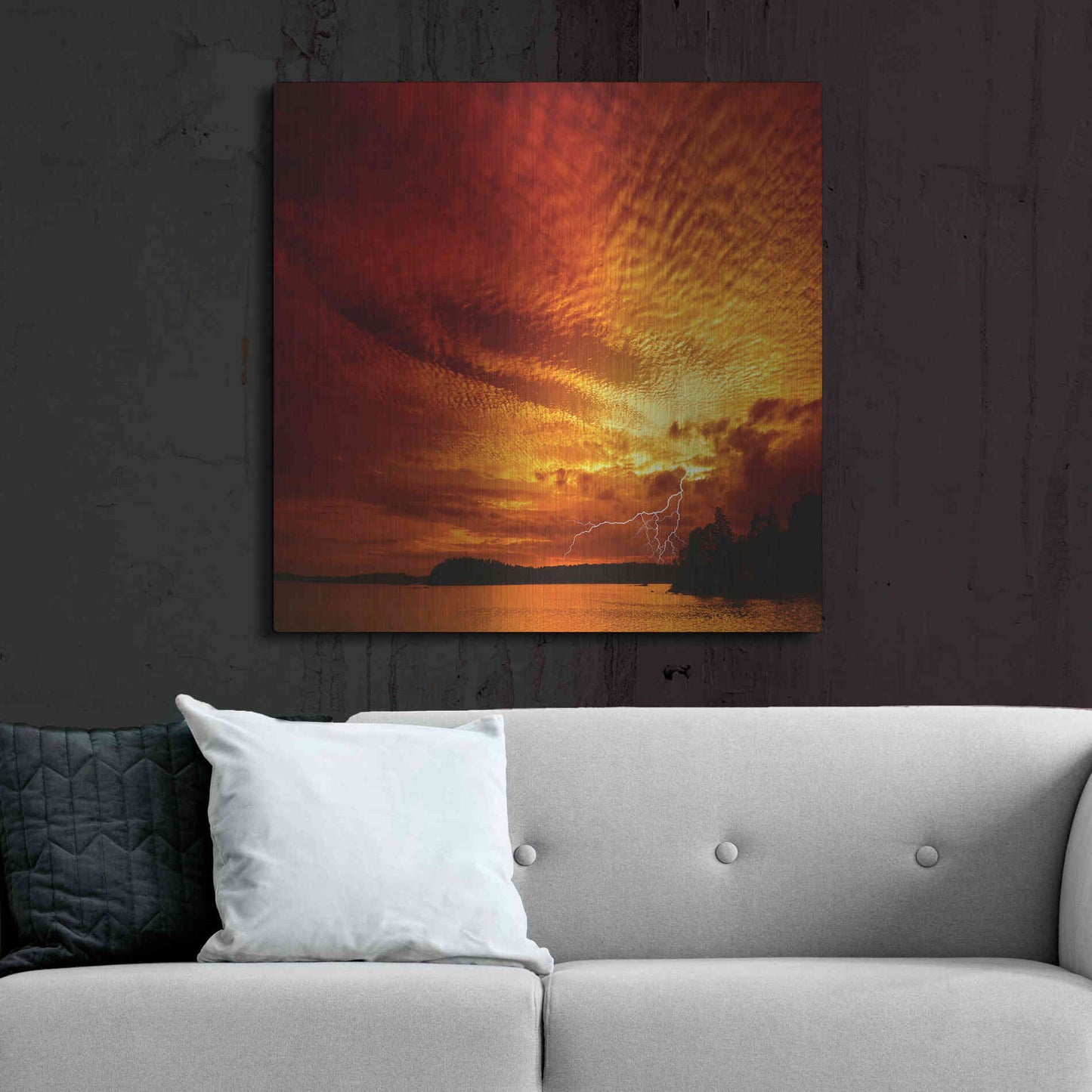 Luxe Metal Art 'Red Storm' by Philippe Sainte-Laudy, Metal Wall Art,36x36
