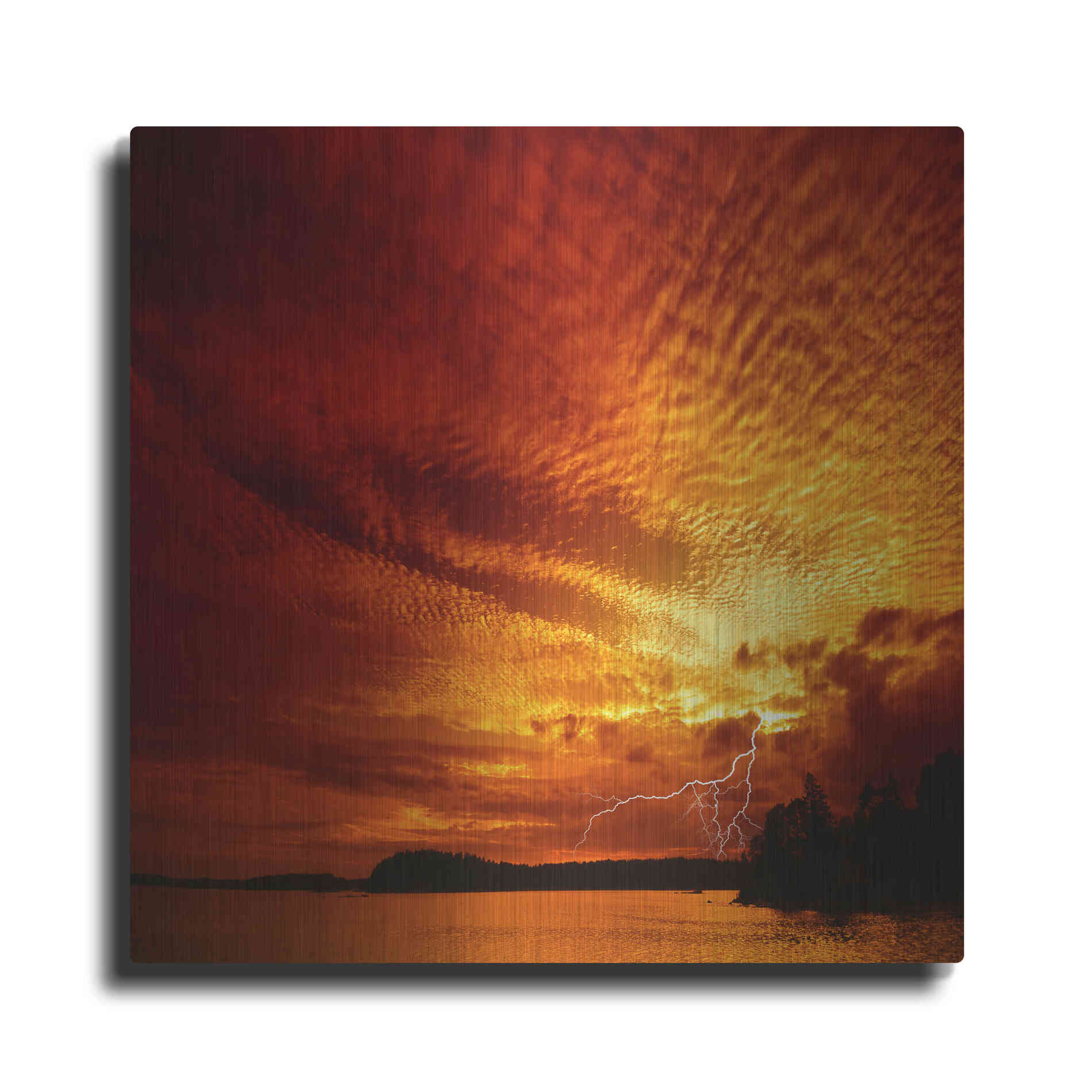 Luxe Metal Art 'Red Storm' by Philippe Sainte-Laudy, Metal Wall Art