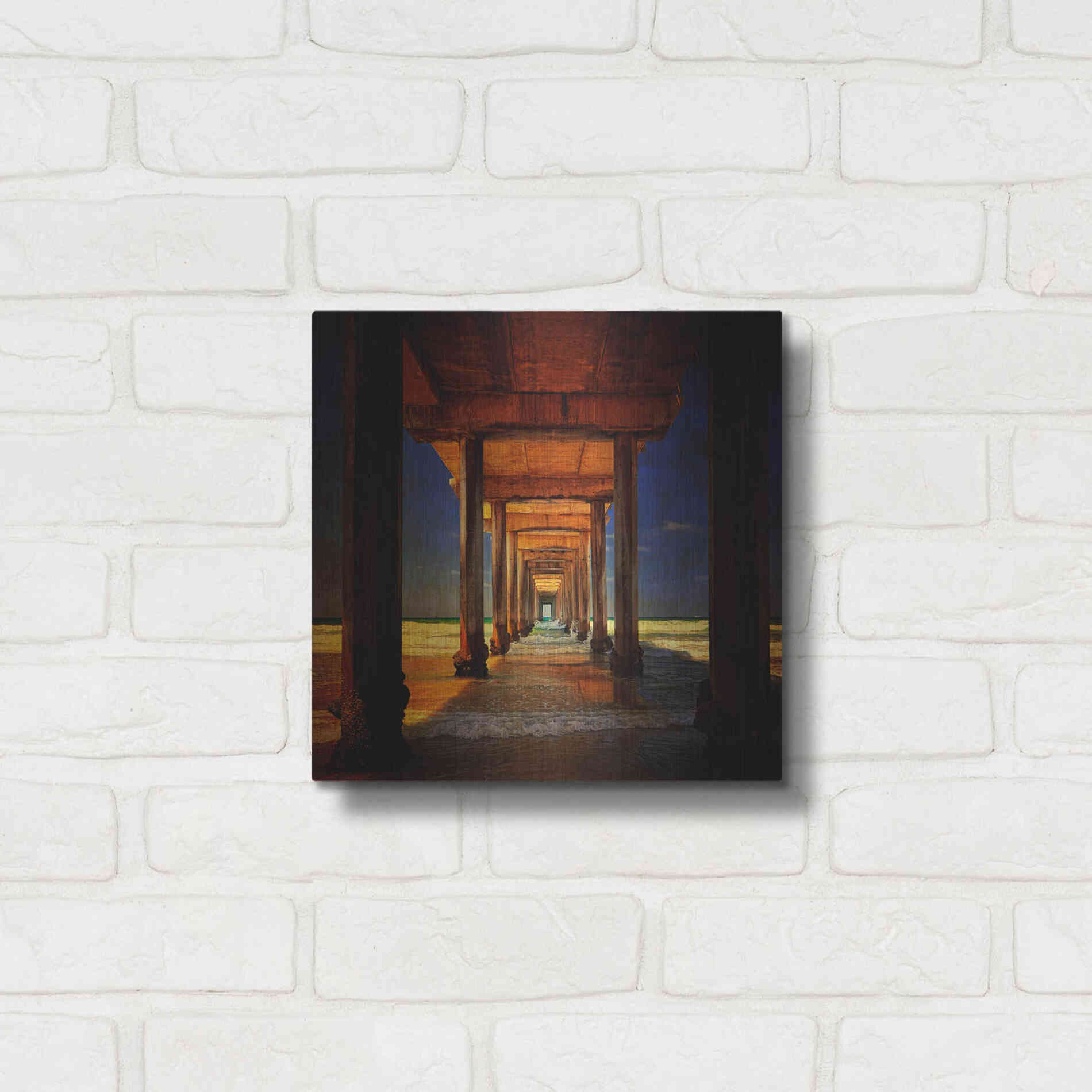 Luxe Metal Art 'San Diego Greetings' by Philippe Sainte-Laudy, Metal Wall Art,12x12