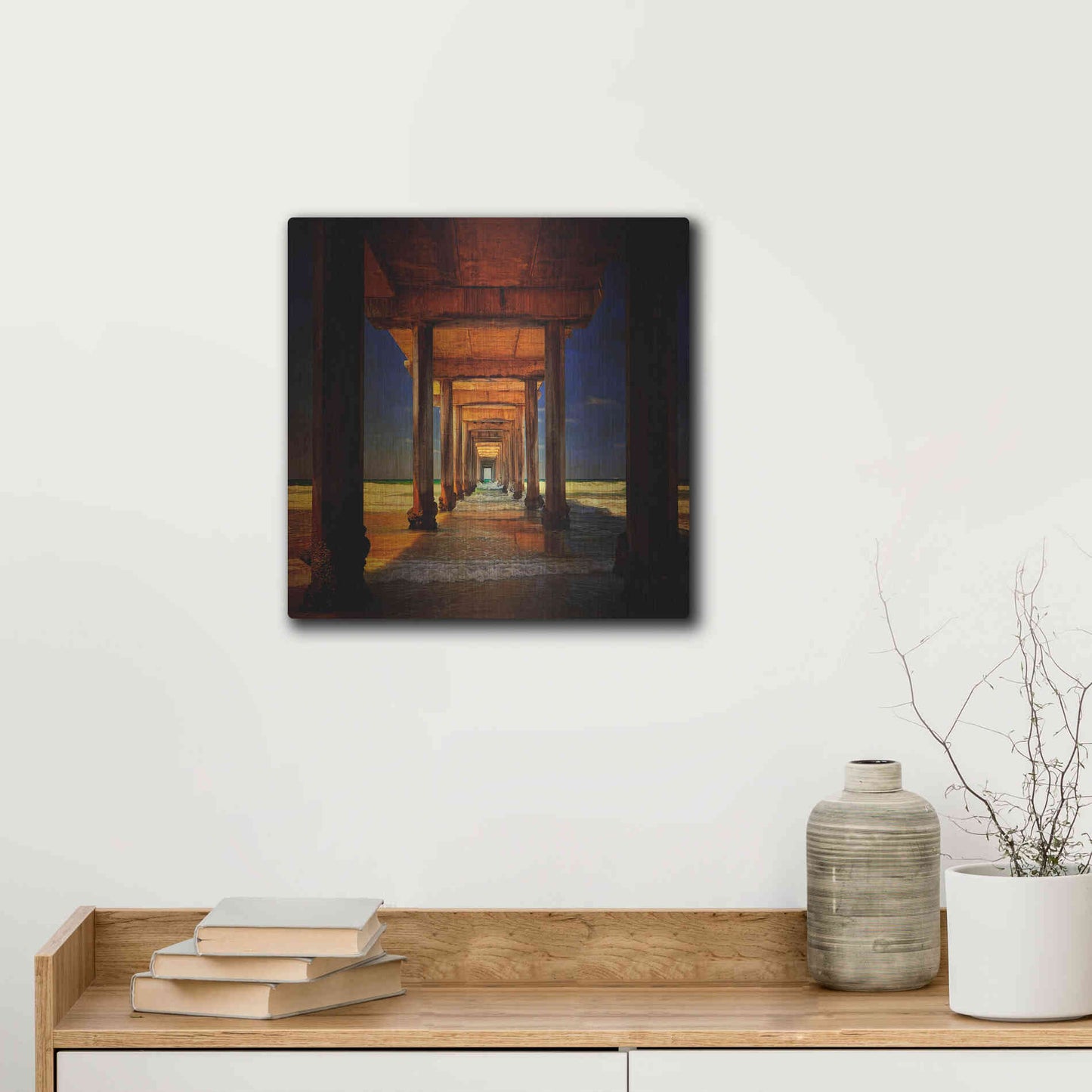 Luxe Metal Art 'San Diego Greetings' by Philippe Sainte-Laudy, Metal Wall Art,12x12