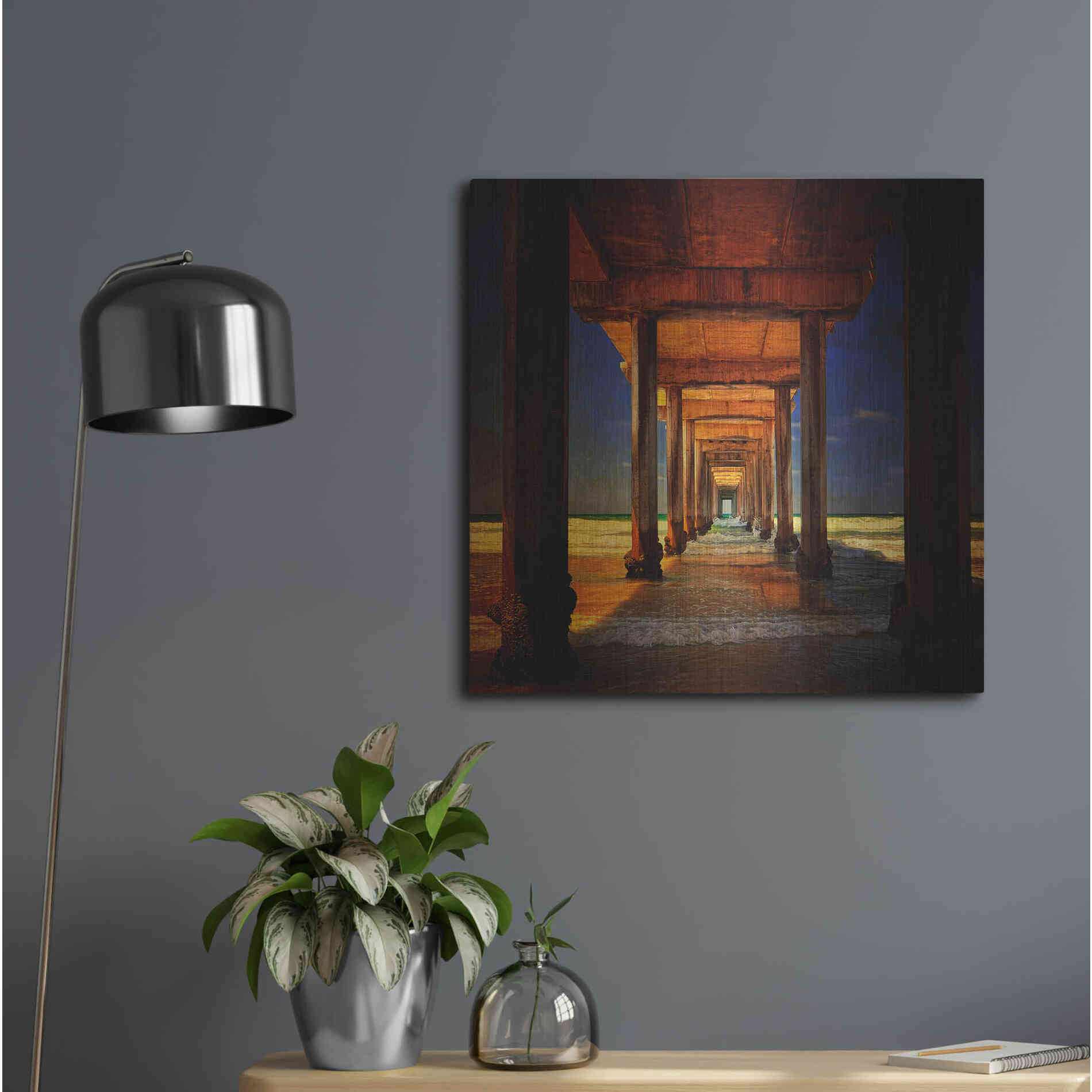 Luxe Metal Art 'San Diego Greetings' by Philippe Sainte-Laudy, Metal Wall Art,24x24