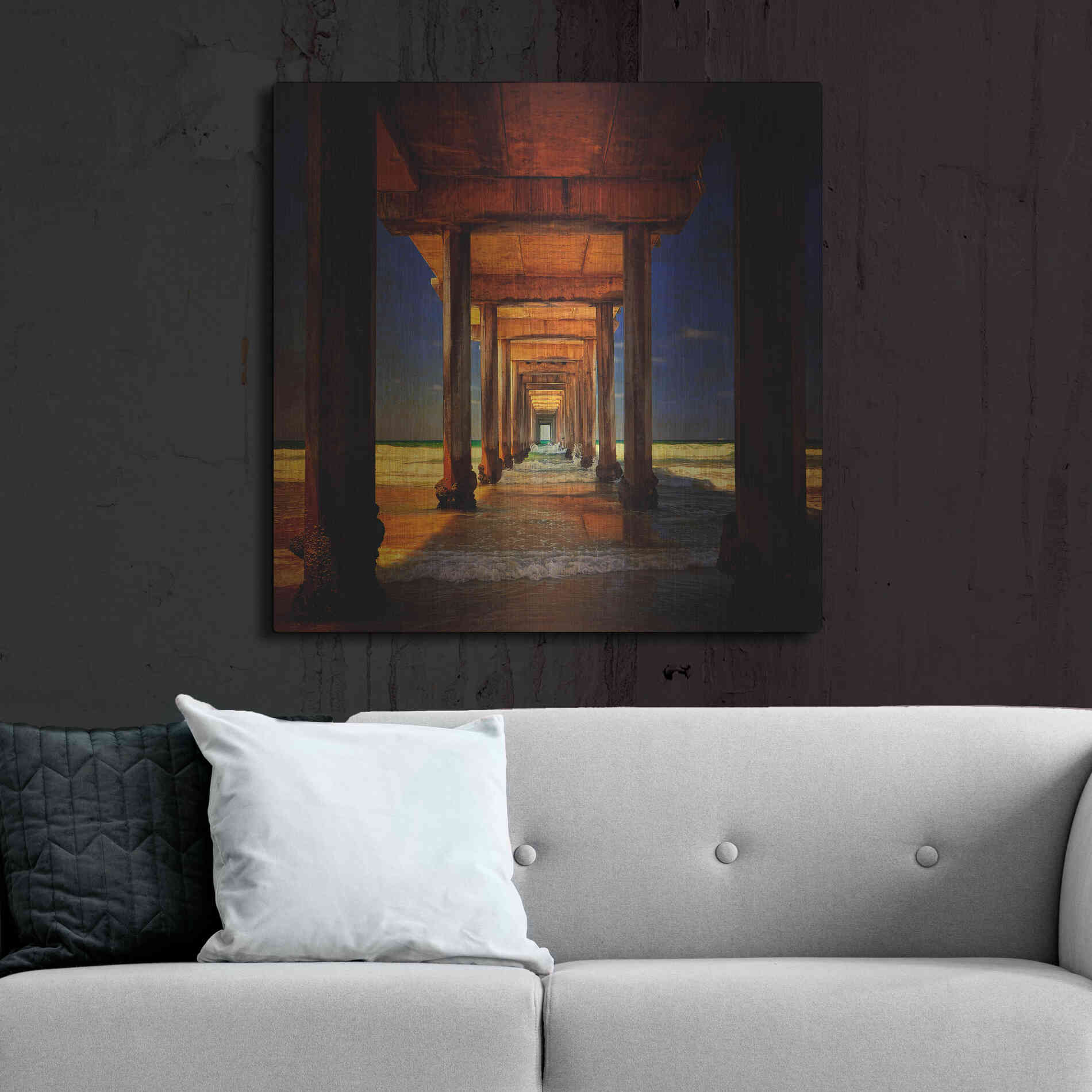 Luxe Metal Art 'San Diego Greetings' by Philippe Sainte-Laudy, Metal Wall Art,36x36
