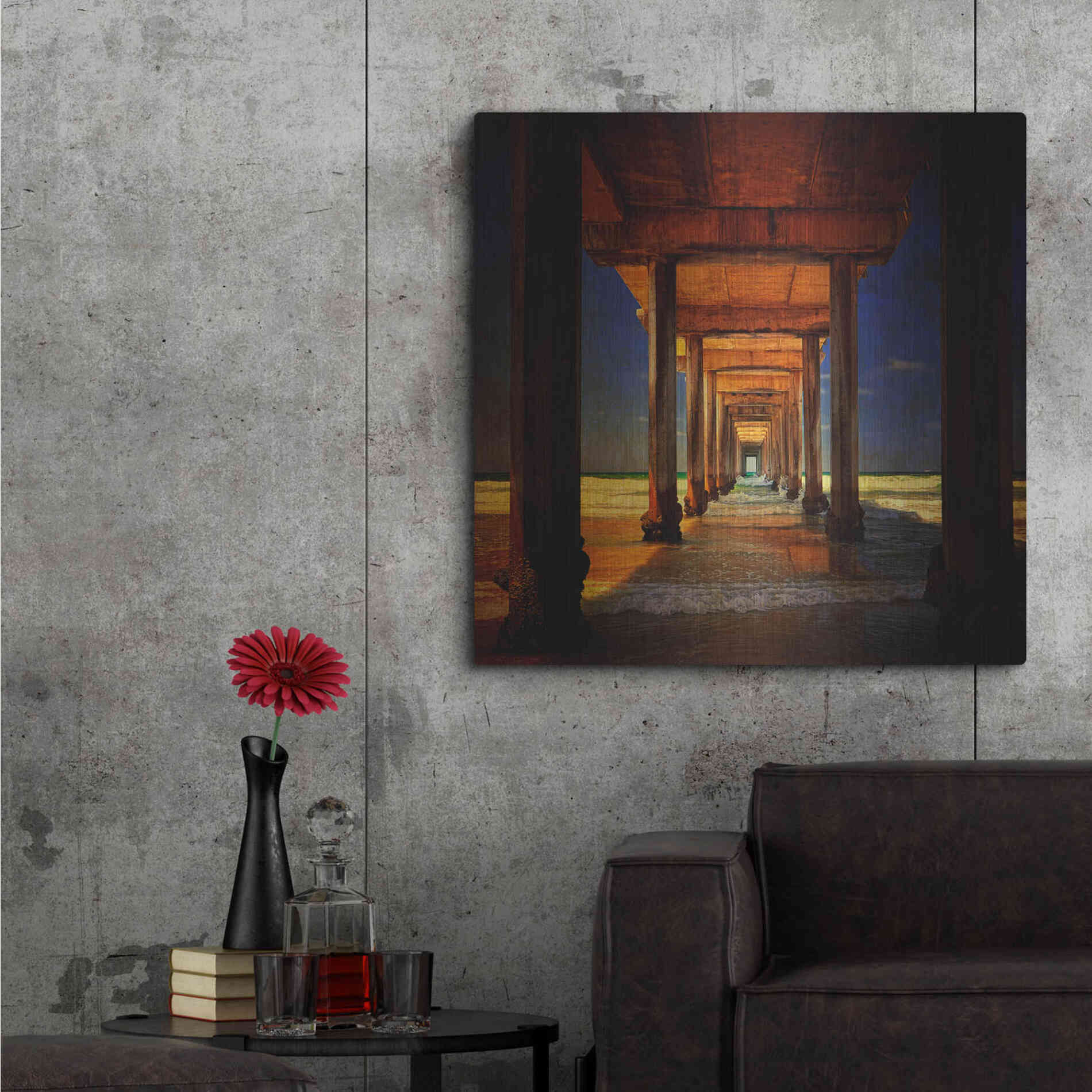 Luxe Metal Art 'San Diego Greetings' by Philippe Sainte-Laudy, Metal Wall Art,36x36