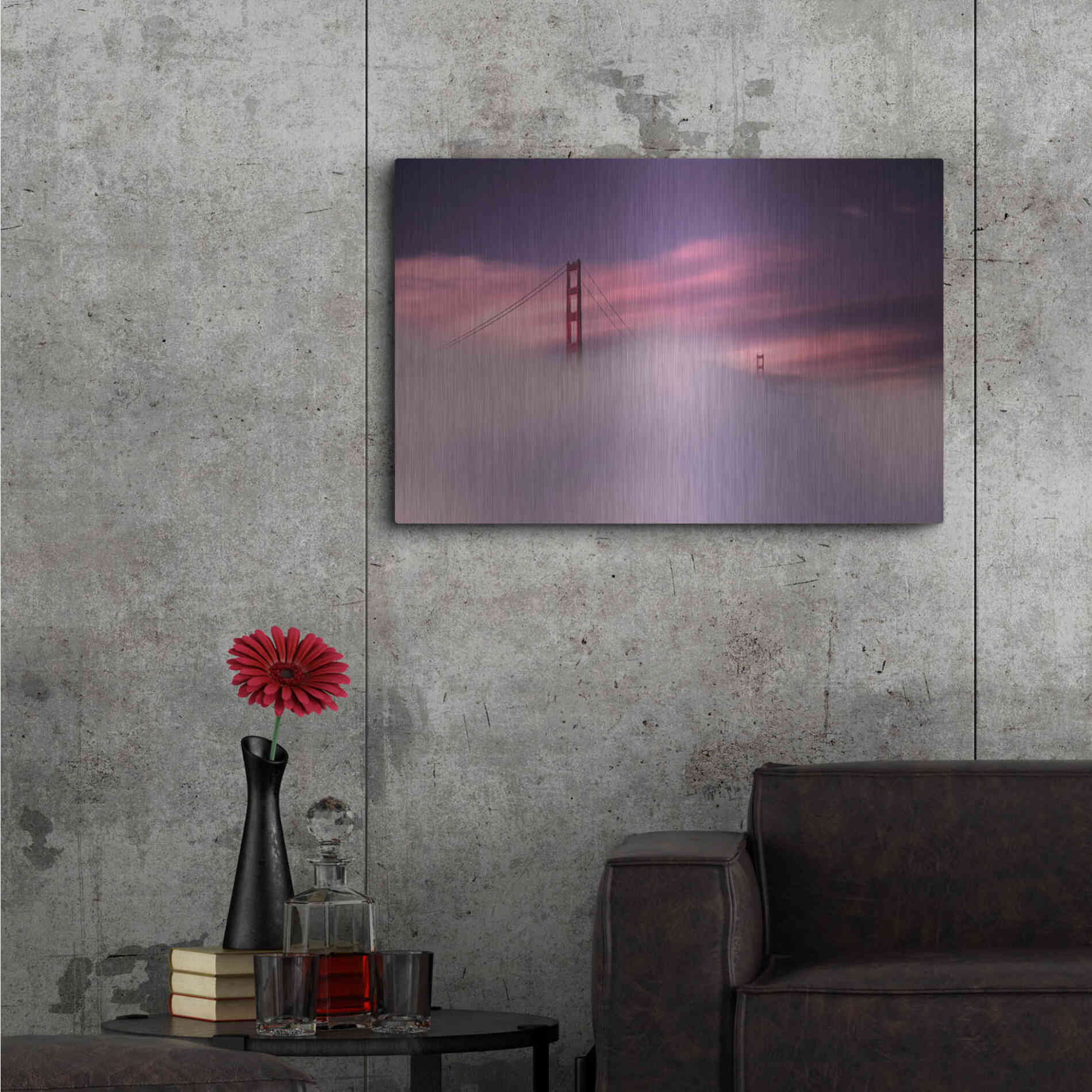 Luxe Metal Art 'San Francisco Fog' by Philippe Sainte-Laudy, Metal Wall Art,36x24