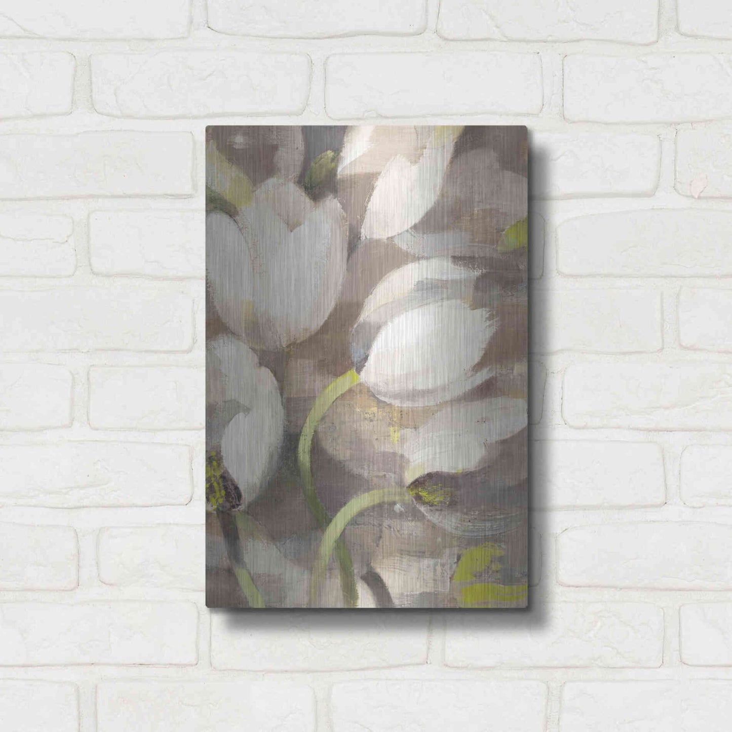 Luxe Metal Art 'Tulip Delight II' by Albena Hristova, Metal Wall Art,12x16