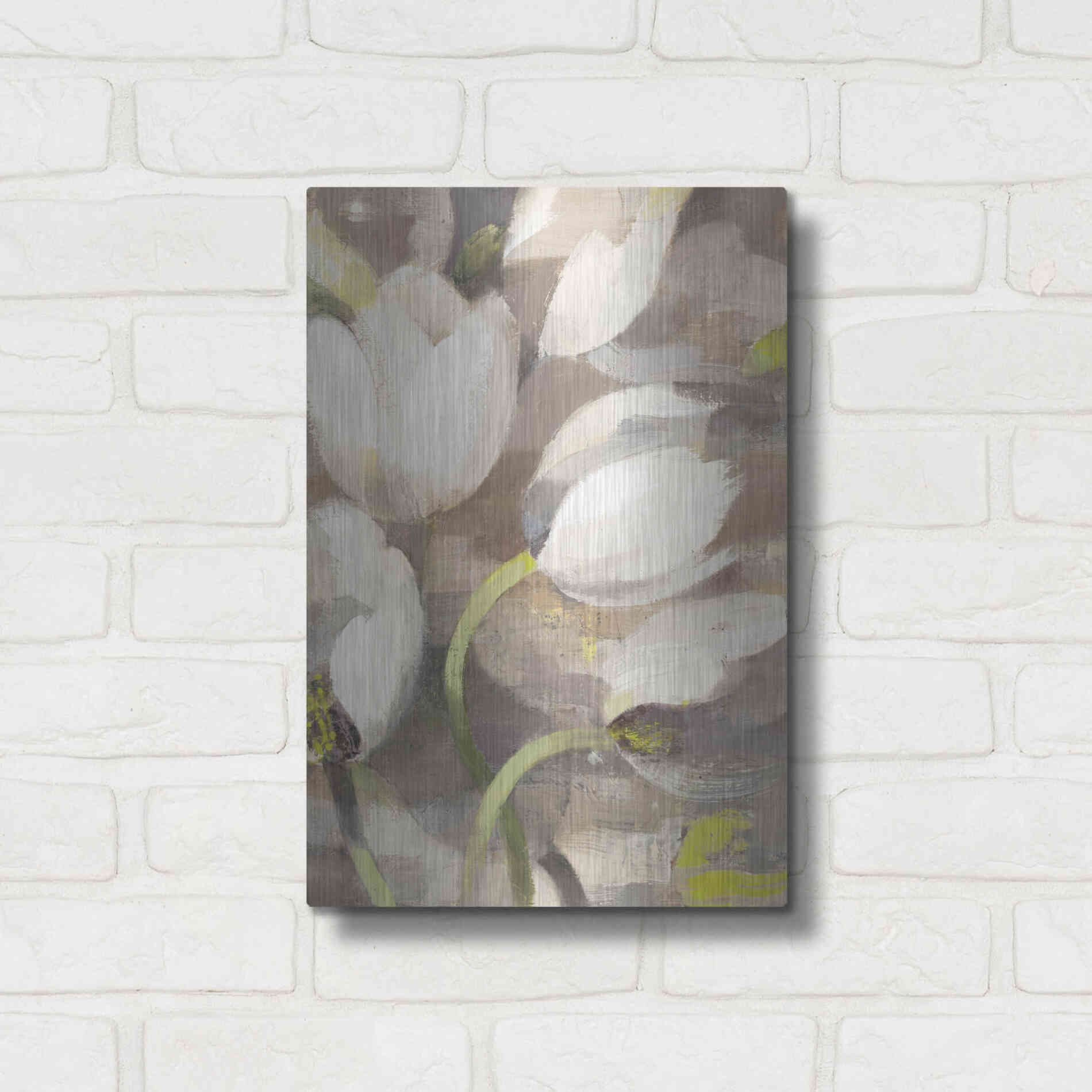 Luxe Metal Art 'Tulip Delight II' by Albena Hristova, Metal Wall Art,12x16