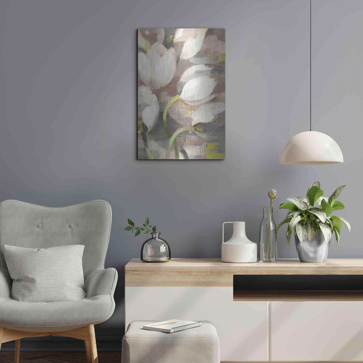 Luxe Metal Art 'Tulip Delight II' by Albena Hristova, Metal Wall Art,16x24