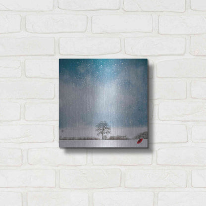 Luxe Metal Art 'The Red Umbrella' by Philippe Sainte-Laudy, Metal Wall Art,12x12