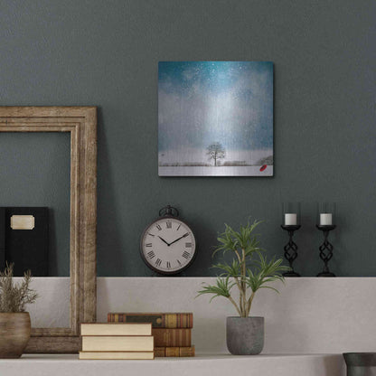 Luxe Metal Art 'The Red Umbrella' by Philippe Sainte-Laudy, Metal Wall Art,12x12