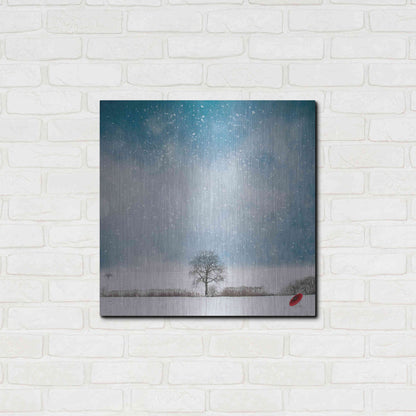 Luxe Metal Art 'The Red Umbrella' by Philippe Sainte-Laudy, Metal Wall Art,24x24