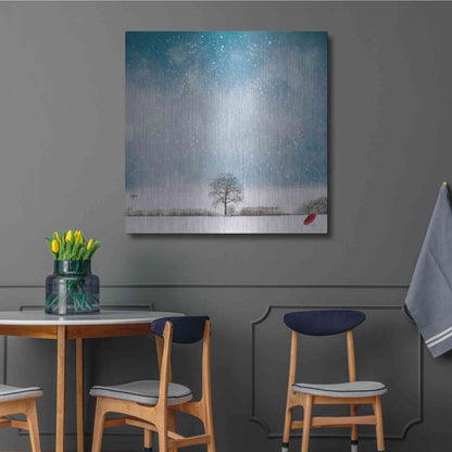 Luxe Metal Art 'The Red Umbrella' by Philippe Sainte-Laudy, Metal Wall Art,36x36